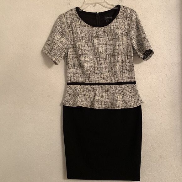 Enfocus Studio Short Sleeve White/Black Dress Size 12 - Picture 1 of 11